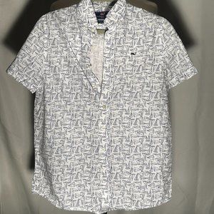 Sailboat White Vineyard Vines Whale Shirt Size L (16)